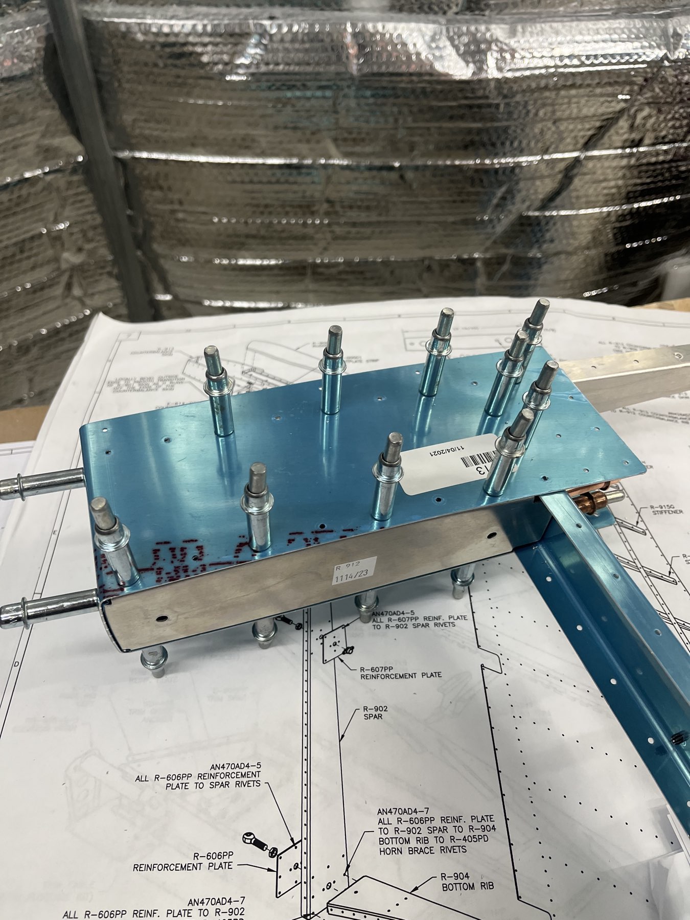 Oberer Teil des Spars mit dem Skin